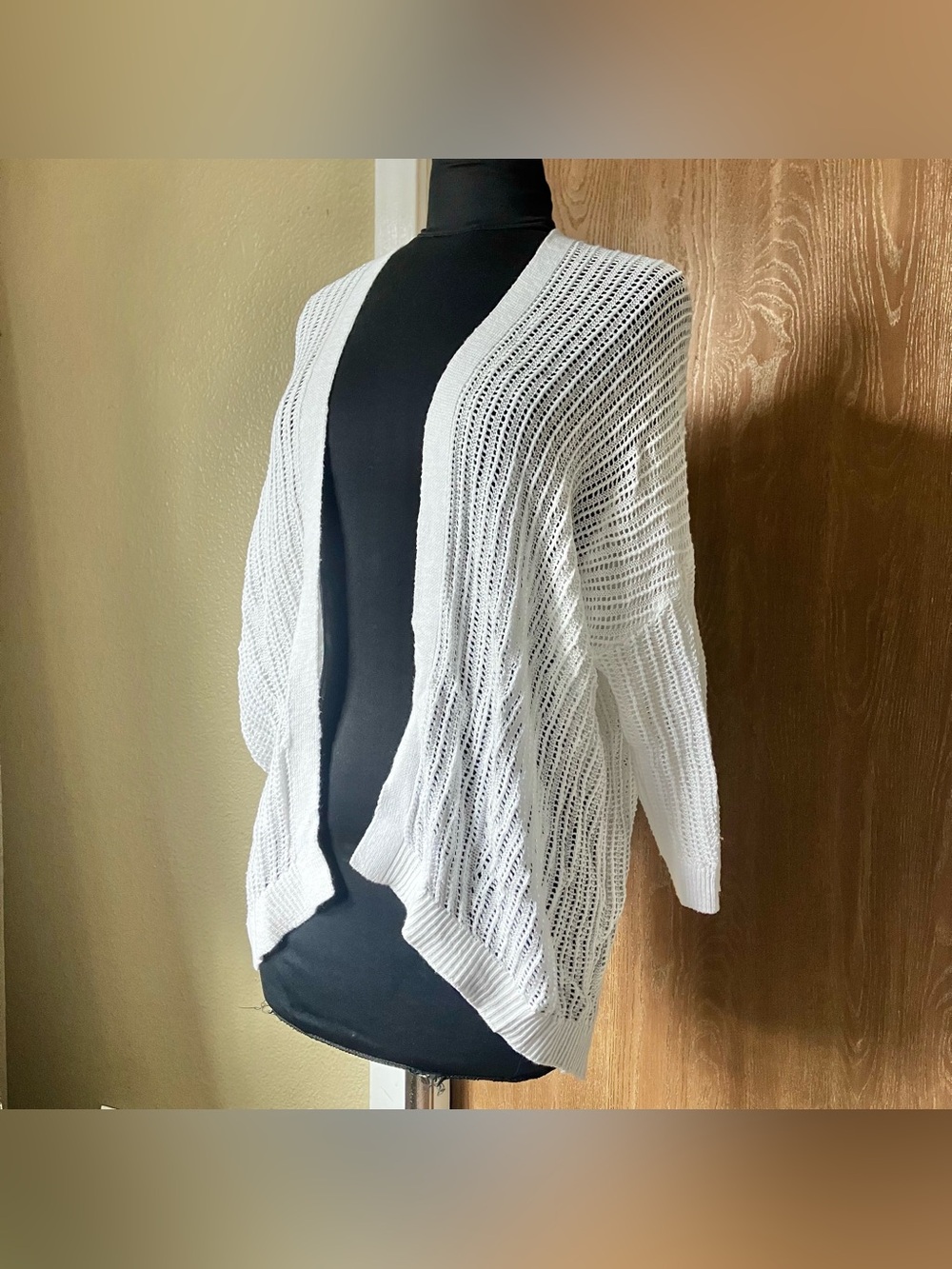 Express white open front knit cardigan
